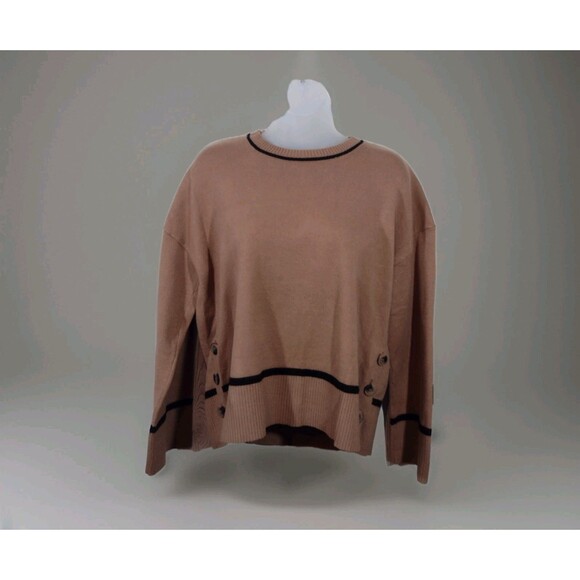 MARLED PREPPY SWEATER WOMENS M Quite Luxury Brown STRIPE - Picture 1 of 13